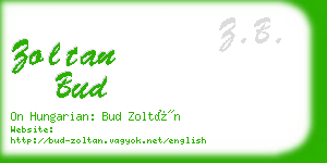 zoltan bud business card